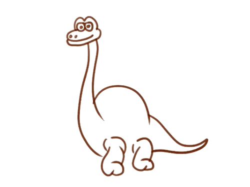 一只呆萌的长颈龙简笔画
