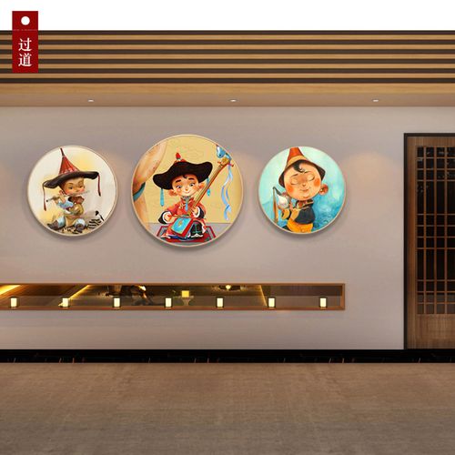 少数民族装饰画蒙元素民族特色海报民族小孩挂画蒙餐客厅有框布艺