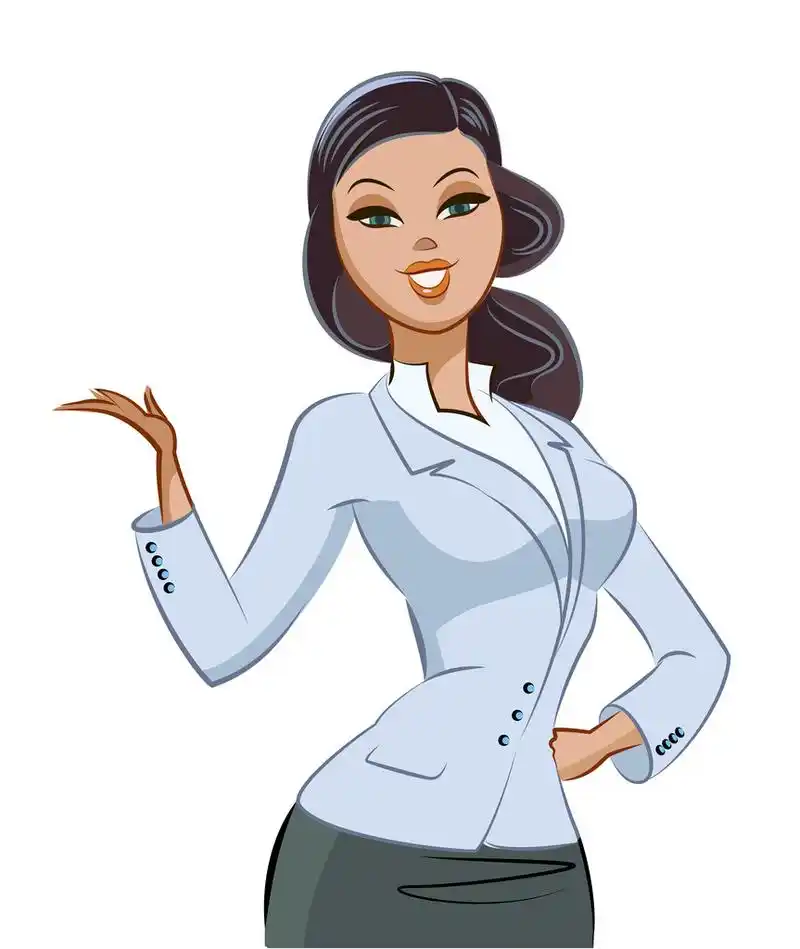 女商人,商界女强人.孤立在白色背景上的矢量图