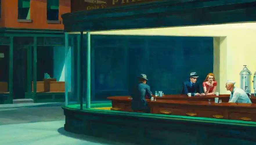 夜游者nighthawks爱德华霍普edwardhopper油画作品欣赏