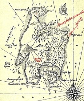 林肯岛(神秘岛)和金银岛的地图