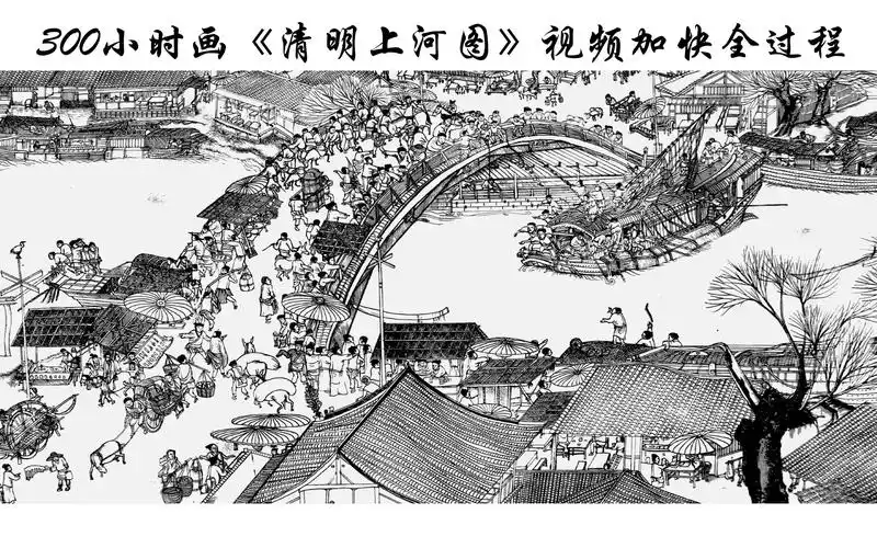 完整版:300多小时画《清明上河图》,录制全过程,压缩成16分钟