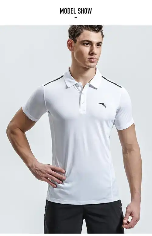 安踏短袖t恤男 夏季2019新款正品运动服休闲衣服黑色圆领速干半袖