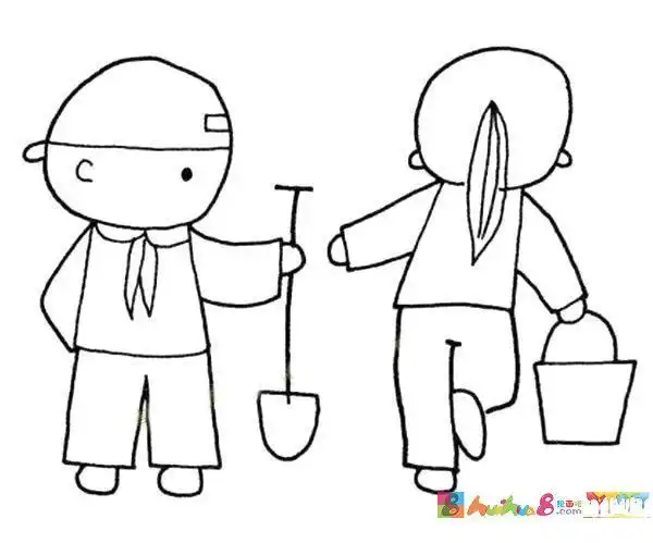 简笔画幼儿简笔画建筑工人辛苦耕作的农民伯伯简笔画五一劳动节简笔画