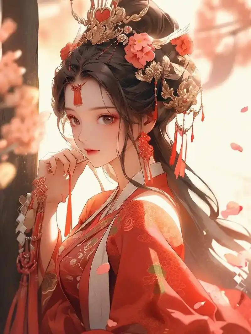 大唐公主.雍容华贵似明月,容颜婉约似花仙 #古风头像 #红衣 - 抖音