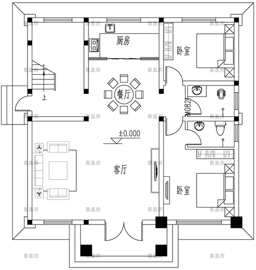 占地11x11米,三层农村自建别墅设计全套图纸 - 乡村住宅在线