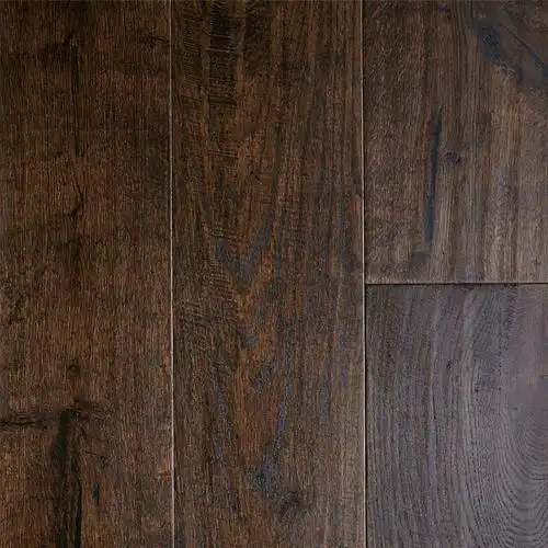 埃菲尔1号实木地板三层橡木复合地板背景墙仿古深棕色做旧地板