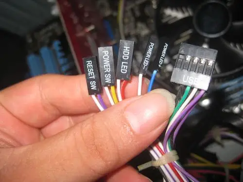 华硕主板p8h61 机箱上的开机按钮 复位 电源 硬盘指示灯等线如何与