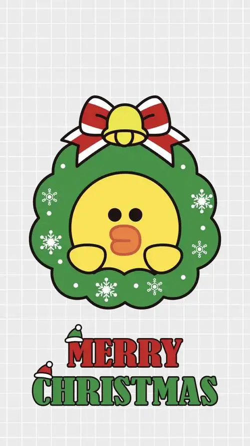 line friend 莎莉鸡 圣诞壁纸