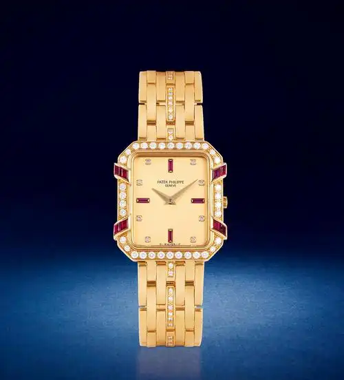 0953百达翡丽18k黄金镶嵌珠宝腕表