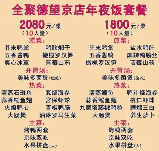 全聚德望京店推出新菜单年夜饭管肚饱也管怀揣