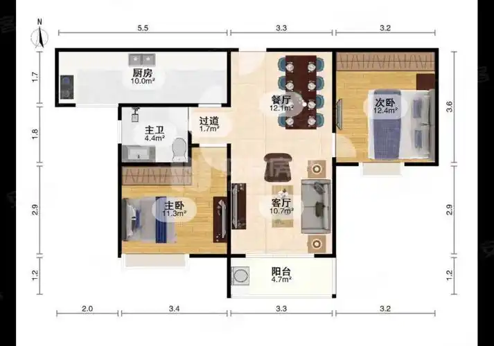 绿湖豪城160万元81.602室2厅2卫2阳台精装
