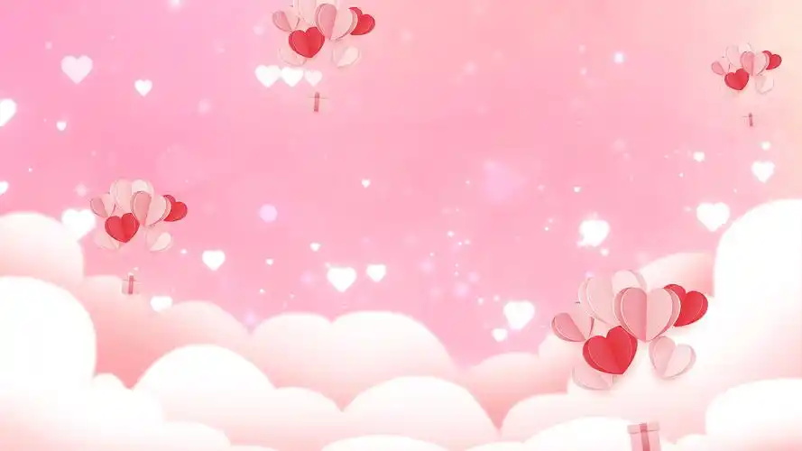 4k粉色浪漫卡通爱心气球视频背景ae模板粉色卡通背景