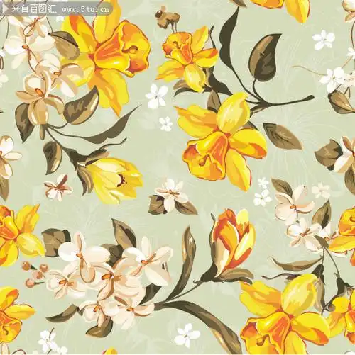 水彩风格花卉花纹素材-时尚花纹-百图汇素材网