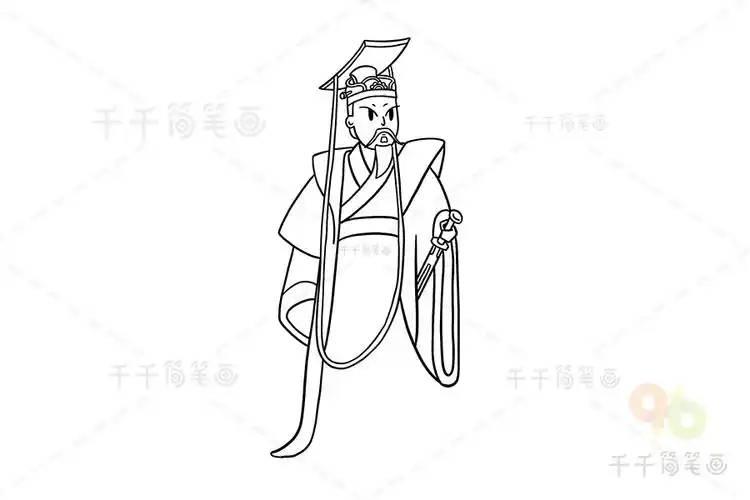 姬发简笔画步骤图