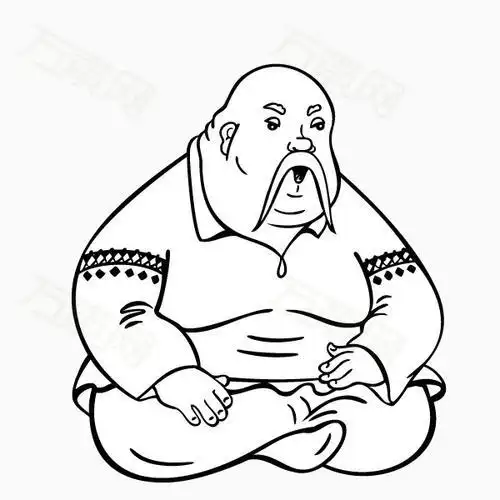 肥胖的语文老师的简笔画