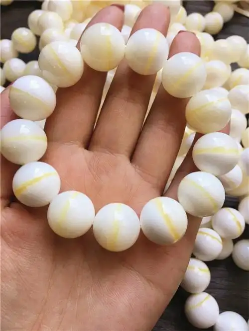 海南天然金丝贝壳手串 黄金线贝壳手链太极金丝贝壳佛珠手串正圈