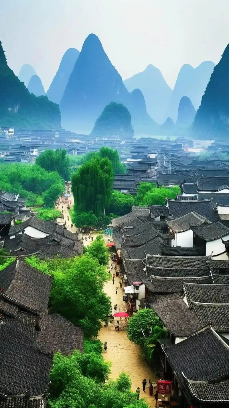 兴坪古镇是广西桂林一个美丽的小镇,依山傍水,有着悠久的历史和 - 抖