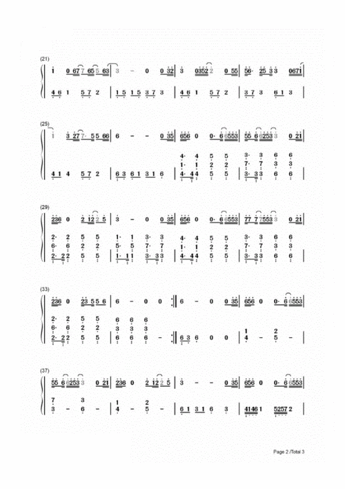 我们不一样大壮抖音热歌c调双手数字简谱.pdf 3页