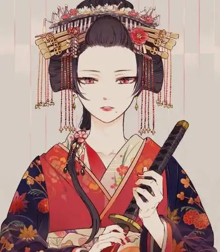 和风动漫小姐姐秀丽端庄花容月貌的美少女对未来充满了希望