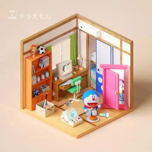c4d多啦a梦大雄房间
