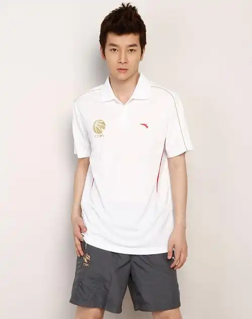 安踏anta男女装混合专场-男款 白/红色绣花短袖polo衫
