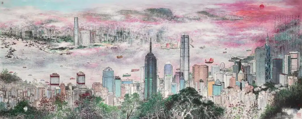 东方明珠(中国画) 2017年 萧晖荣(中国香港)