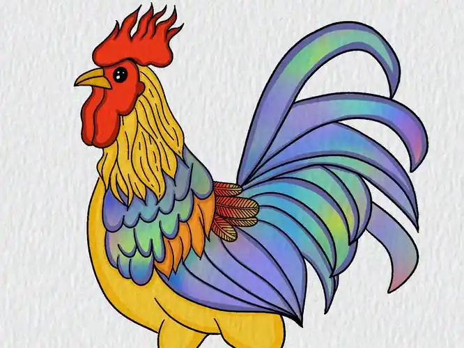 神气的大公鸡简笔画教程#儿童画 #画画 #简笔画