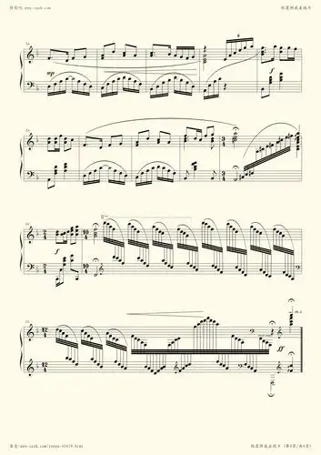 钢琴谱 - 小小竹排