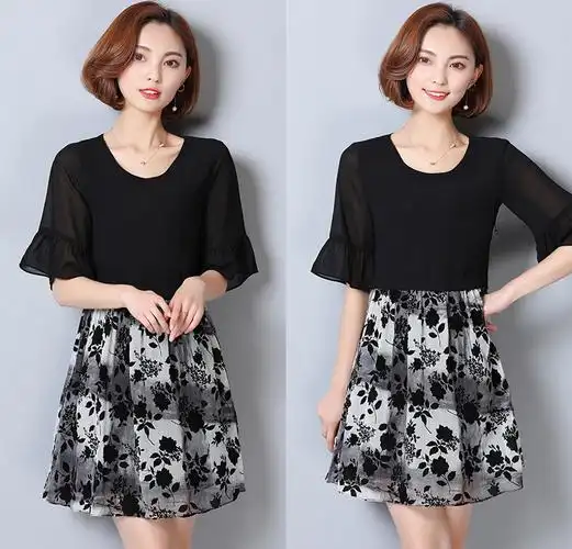 京东商城连衣裙夏装2017新款女装时尚三十岁四十女人穿的夏天衣服