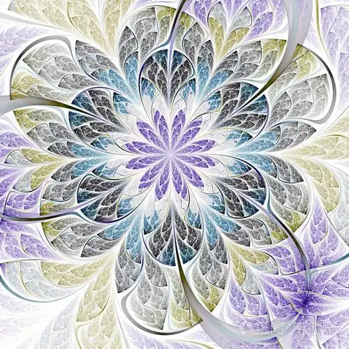 抽象形花,创意图形设计数码艺术作品