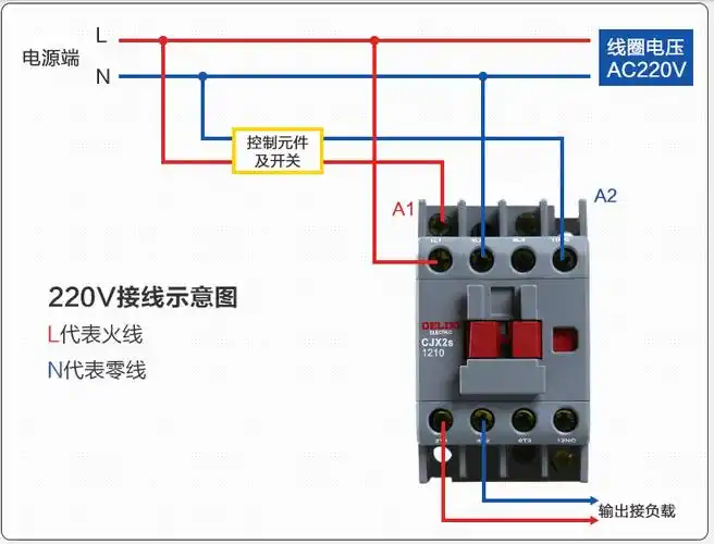 德力西接触器cjx2sk0695接线图