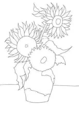 梵高的作品向日葵简笔画