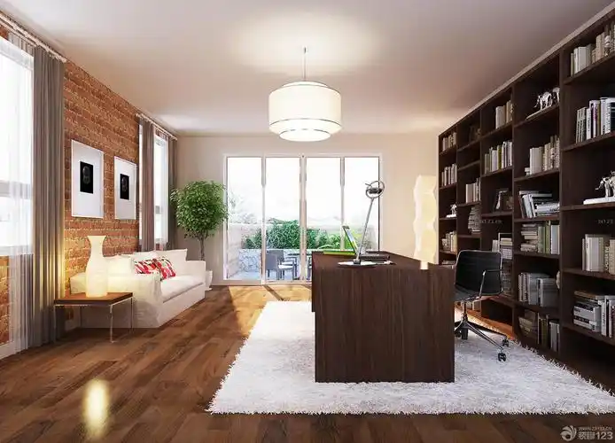 70平米两室家庭书房装修效果图片