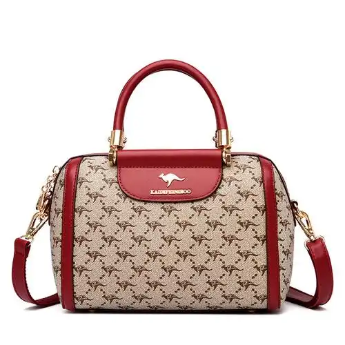 凯迪菲尼袋鼠包包女包新款2021单肩包时尚印花手提包女波士顿包女