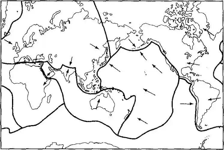 读"板块构造示意图",完成下列问题.16℅