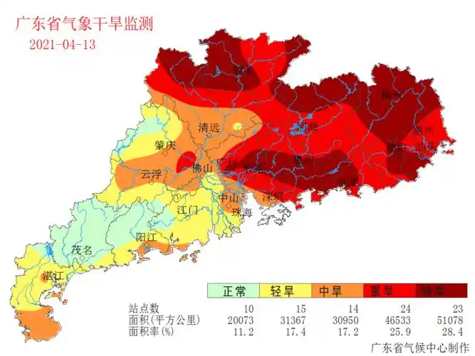 好消息南方雨带在南落广东暴雨来解渴权威预报但这里除外