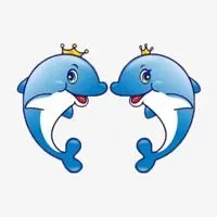 海豚微笑的卡通头像图片点击鼠标右键下载