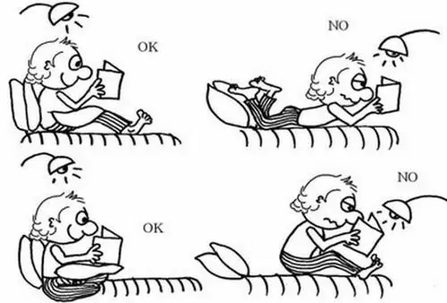 不良的看书姿势