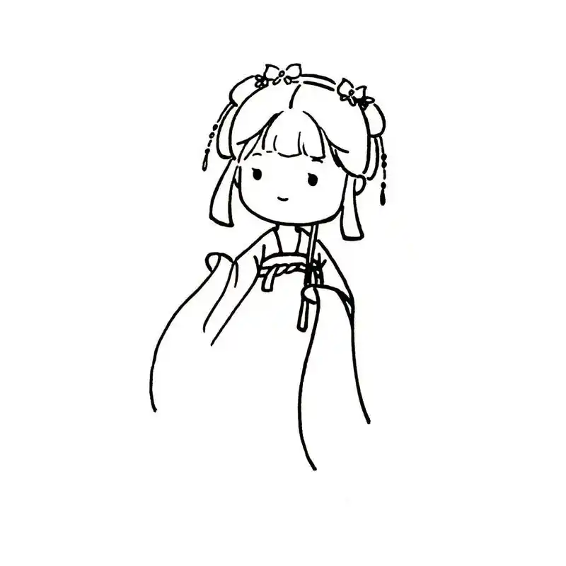 古风简笔画教程|撑伞的汉服少女 好久不见,甚是想念7815 大家想我