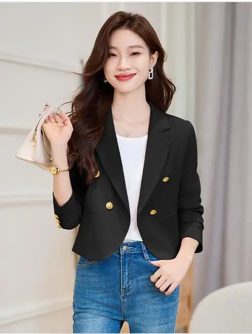 名媛气质小个子西装外套女2024秋冬新款别致设计感高端短款小西服