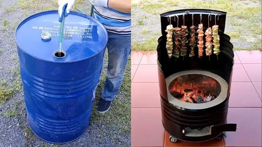 废旧油桶不要扔,稍微改造一下,做成多功能烤炉非常好用.-网易公开课