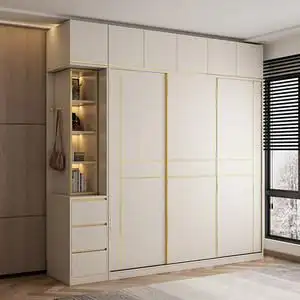 推拉门衣柜现代简约大衣橱实木图片