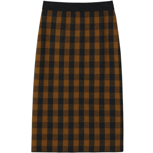 20新品erdos/鄂尔多斯格子花纹装饰提花半裙女士半身裙