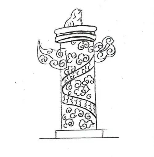 华表柱简笔画