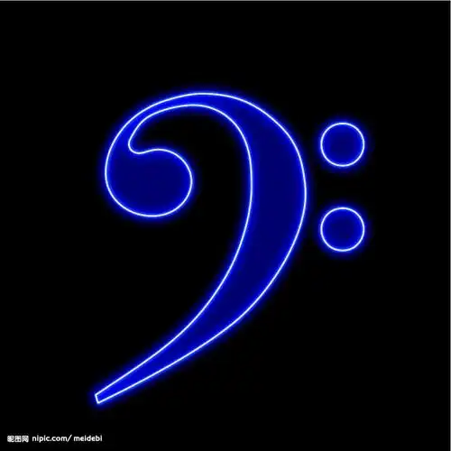 霓虹灯分层素材psd音符05图片