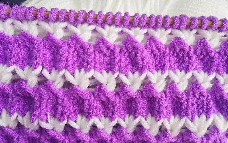 【棒针编织102期】新织法毛衣开衫双色线设计针织图案