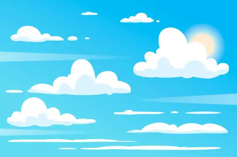 简单的蓝天白云背景壁纸矢量素材aieps