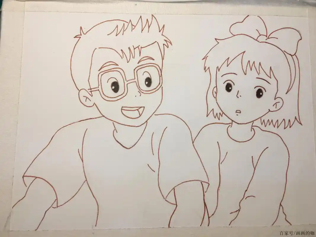 宫崎骏水彩手绘打卡第4幅,《魔女宅急便》,附线稿