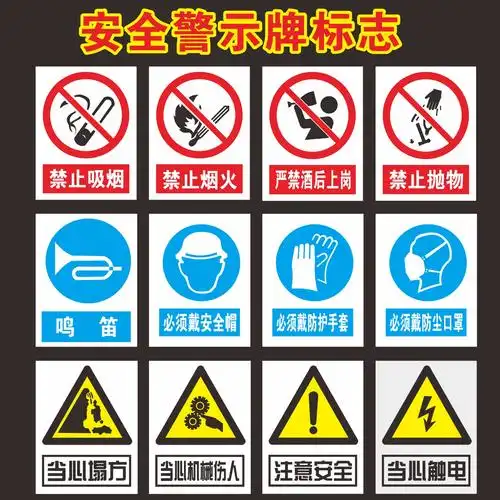 安全标识牌警告标识提示牌各场所标识告知牌工厂车间建筑厂房仓库